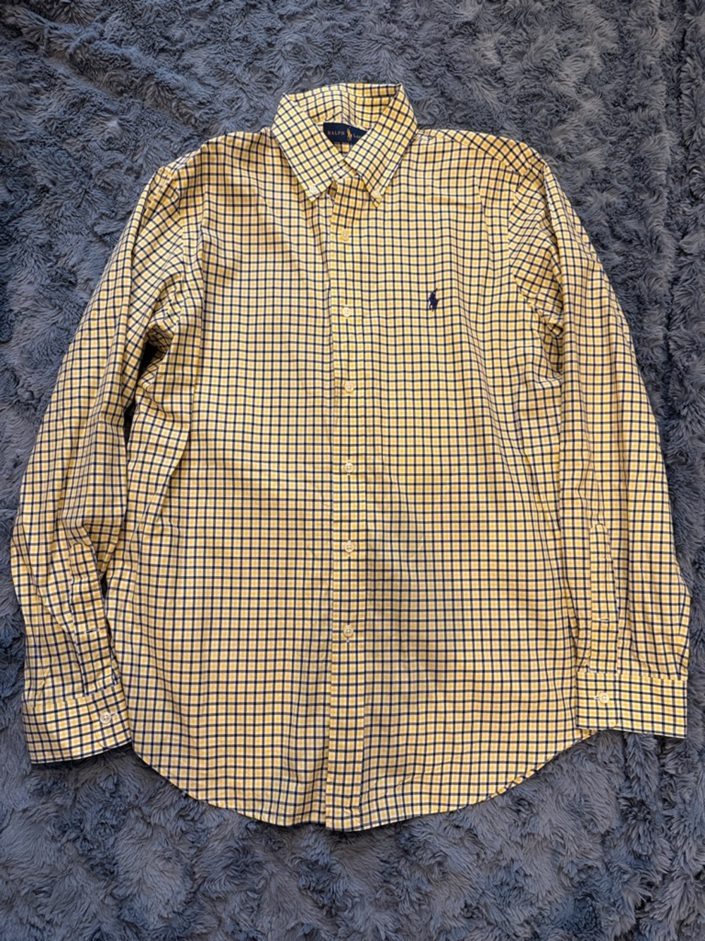 Polo by Ralph Lauren Yellow and Blue Check Button-Down Shirt